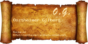 Osztheimer Gilbert névjegykártya